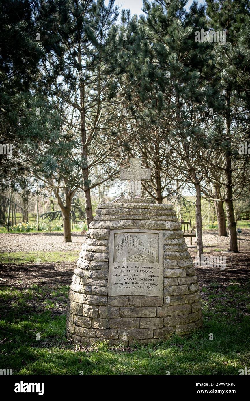 Le Mémorial de Monte Cassino 1944 à l'Arboretum du Mémorial national Banque D'Images