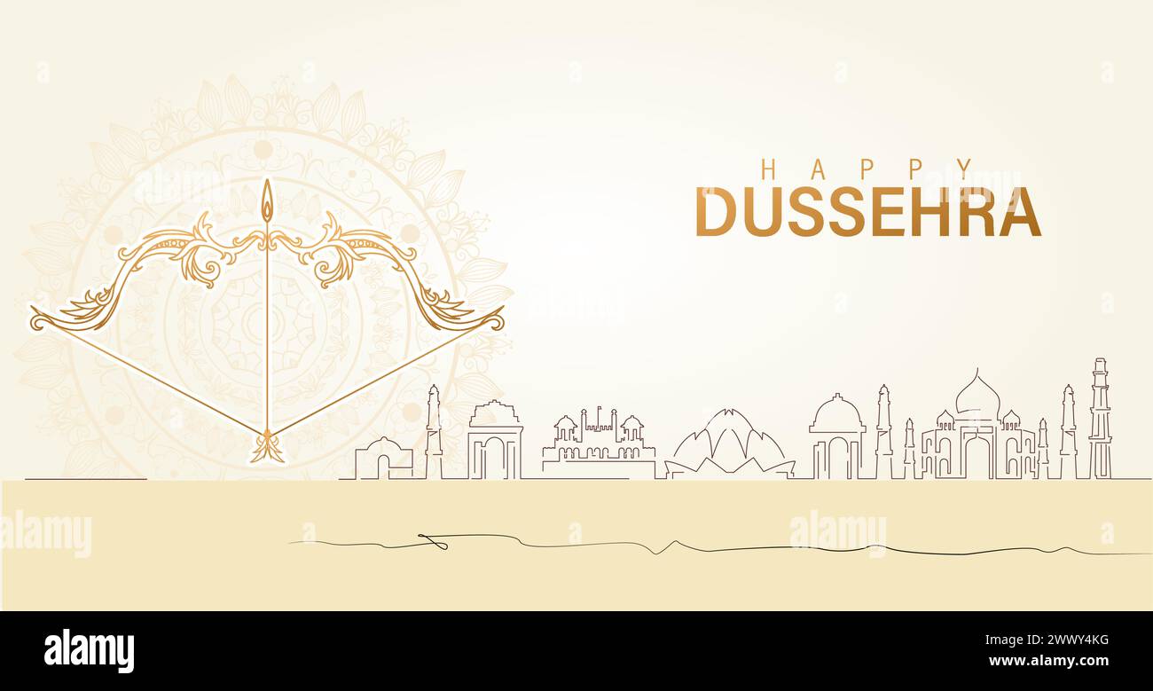 Happy Dussehra Navratri Poster Design illustration vectorielle. Festival de l'Inde. Vacances hindoues Vijayadashami. Illustration de Vecteur