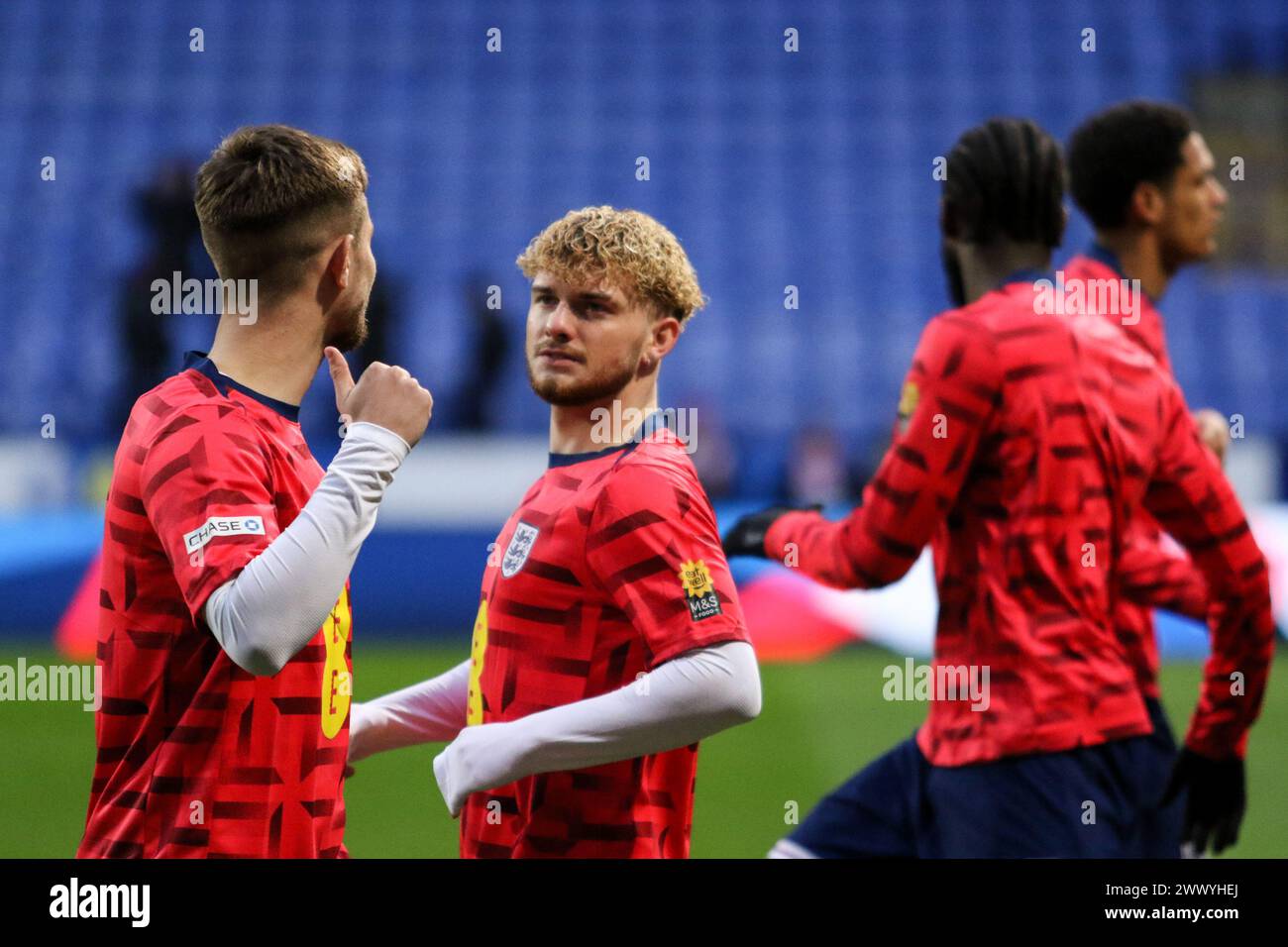 Bolton, Royaume-Uni. 26 mars 2024. Toughsheet Community Stadium, Bolton, Angleterre, 26 mars 2024 : Harvey Elliott (Angleterre) avant le match de qualification du Championnat d'Europe des moins de 21 ans de l'UEFA 2025 entre l'Angleterre et le Luxembourg au Toughsheet Community Stadium de Bolton, Angleterre, le 26 mars 2024. (Sean Chandler/SPP) crédit : photo de presse sportive SPP. /Alamy Live News Banque D'Images