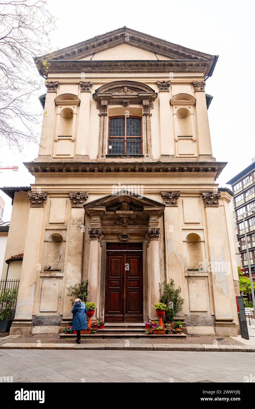 Milan, Italie - 30 mars 2022 : San Vito in Pasquirolo est une église catholique romaine de style maniériste tardif ou baroque précoce à Milan, Lombardie, Italie. Banque D'Images