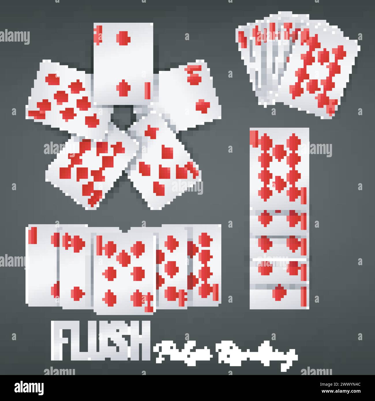 Jeux de casino Flush Poker Ranking, illustration vectorielle Illustration de Vecteur