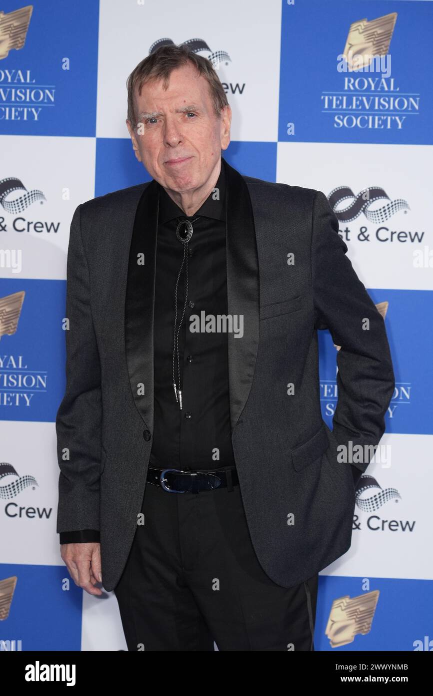 Timothy Spall arrive pour les Royal Television Society Programme Awards au Grosvenor House Hotel, à Londres. Date de la photo : mardi 26 mars 2024. Banque D'Images