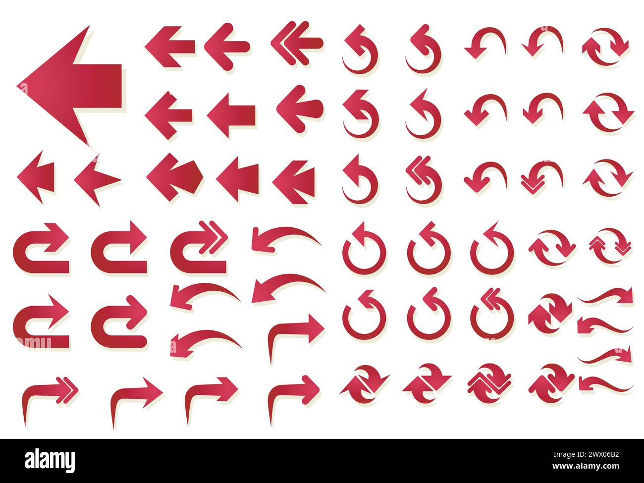 Ensemble de flèches rouges, illustration vectorielle Illustration de Vecteur