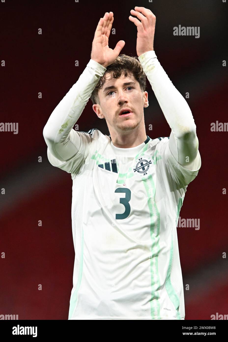 Glasgow, Royaume-Uni. 26 mars 2024. Trai Hume d'Irlande du Nord après le match amical international à Hampden Park, Glasgow. Le crédit photo devrait se lire : Neil Hanna/Sportimage crédit : Sportimage Ltd/Alamy Live News Banque D'Images