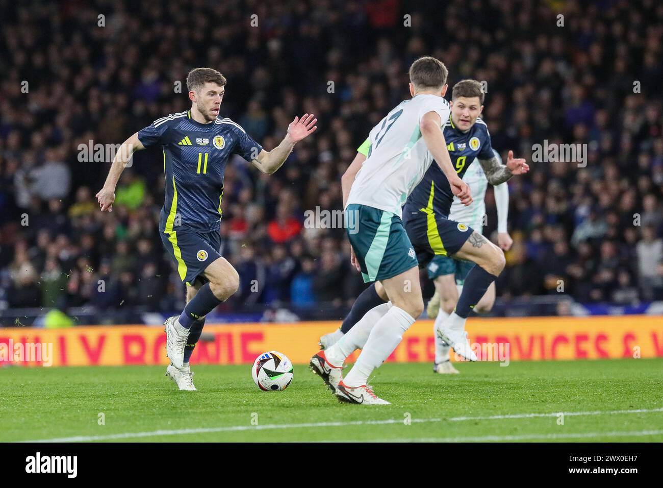 Glasgow, Royaume-Uni. 26 mars 2024. Dans leur préparation pour l'UEFA EURO 2024, l'Écosse affronte l'Irlande du Nord au Hampden Park, Glasgow, le stade national écossais. Crédit : Findlay/Alamy Live News Banque D'Images