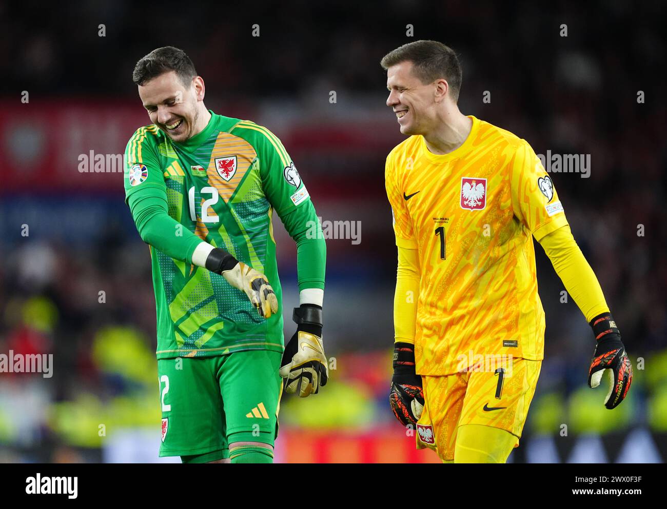 Le gardien de but gallois Danny Ward et le gardien de but polonais ...