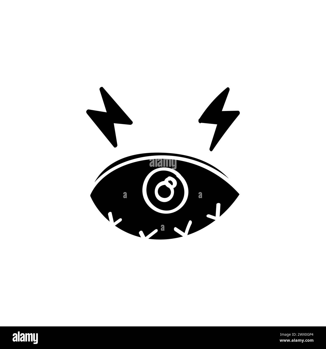 Icône plate dessinée à la main pour les yeux secs Illustration de Vecteur