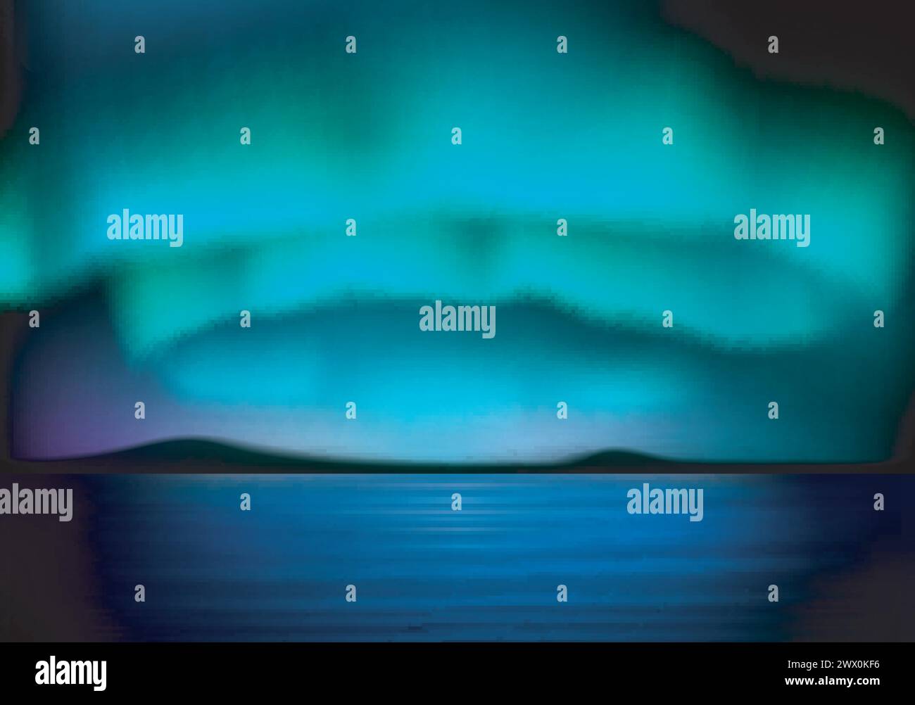 Aurora Borealis avec ciel bleu, illustration vectorielle Illustration de Vecteur