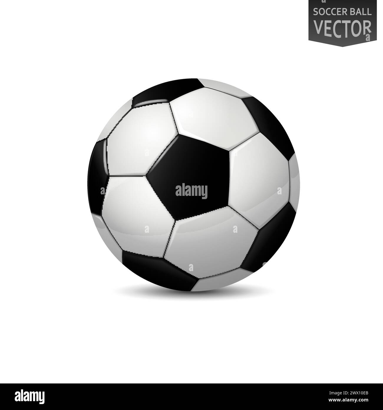 Ballon de football détaillé isolé sur fond blanc, illustration vectorielle Illustration de Vecteur