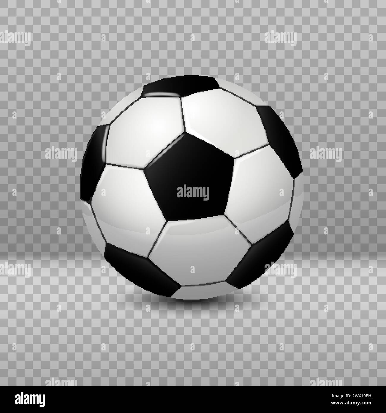 Ballon de football détaillé isolé sur fond transparent, illustration vectorielle Illustration de Vecteur