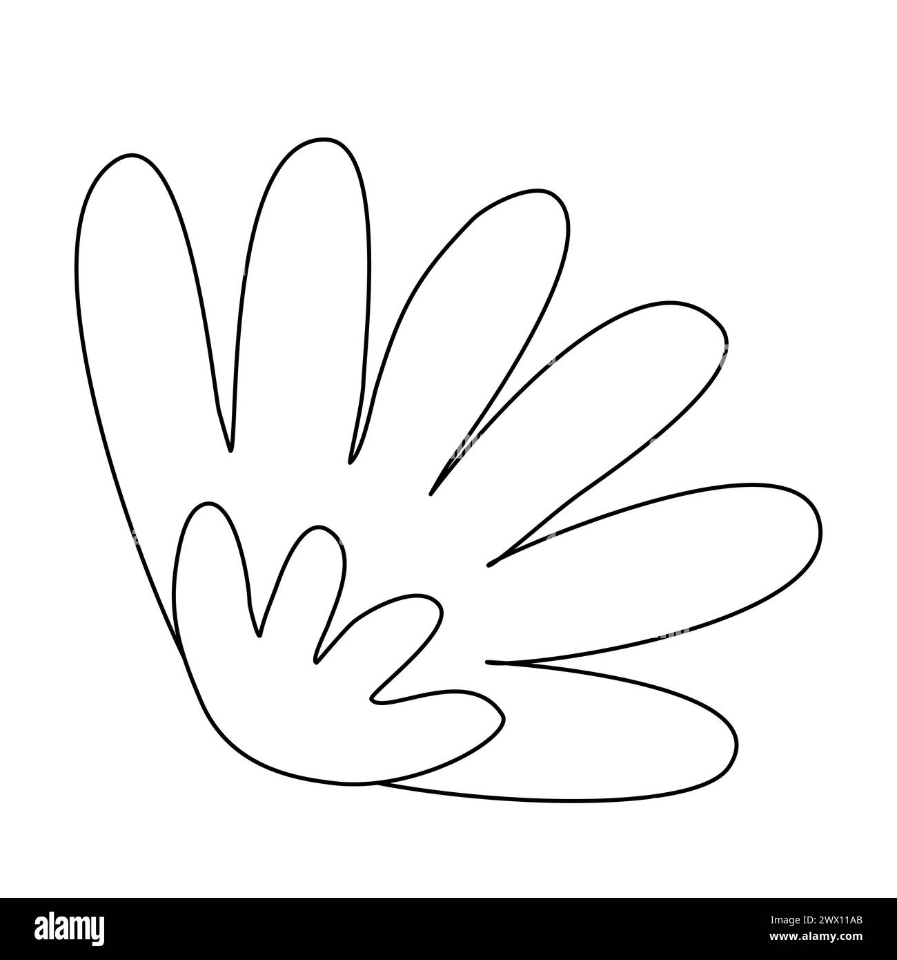 Chrysanthème simple ou fleur de calendula, illustration vectorielle plate de style doodle pour livre de coloriage pour enfants Illustration de Vecteur