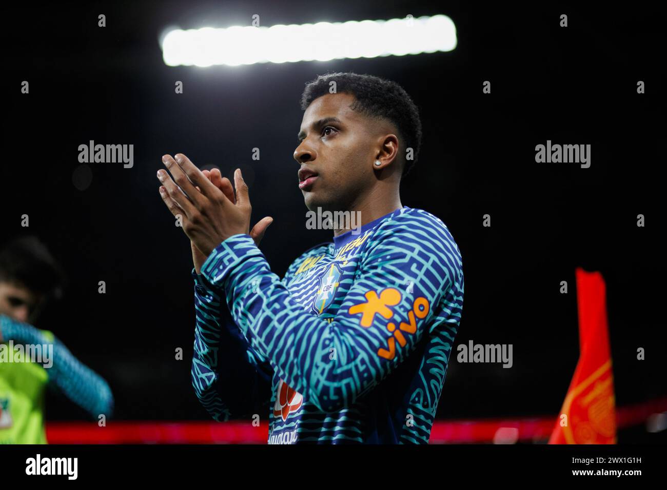 Madrid, Espagne. 26 mars 2024. Rodrygo Goes du Brésil vu lors du match amical entre l'Espagne et le Brésil au stade Santiago Bernabeu. Score final : Espagne 3:3 Brésil (photo Guillermo Martinez/SOPA images/SIPA USA) crédit : SIPA USA/Alamy Live News Banque D'Images