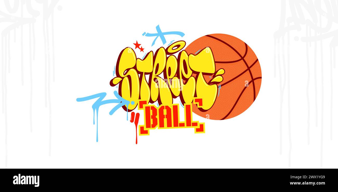 Abstrait Hip Hop Urban Street Art Graffiti style Word Streetball vecteur Illustration de Vecteur