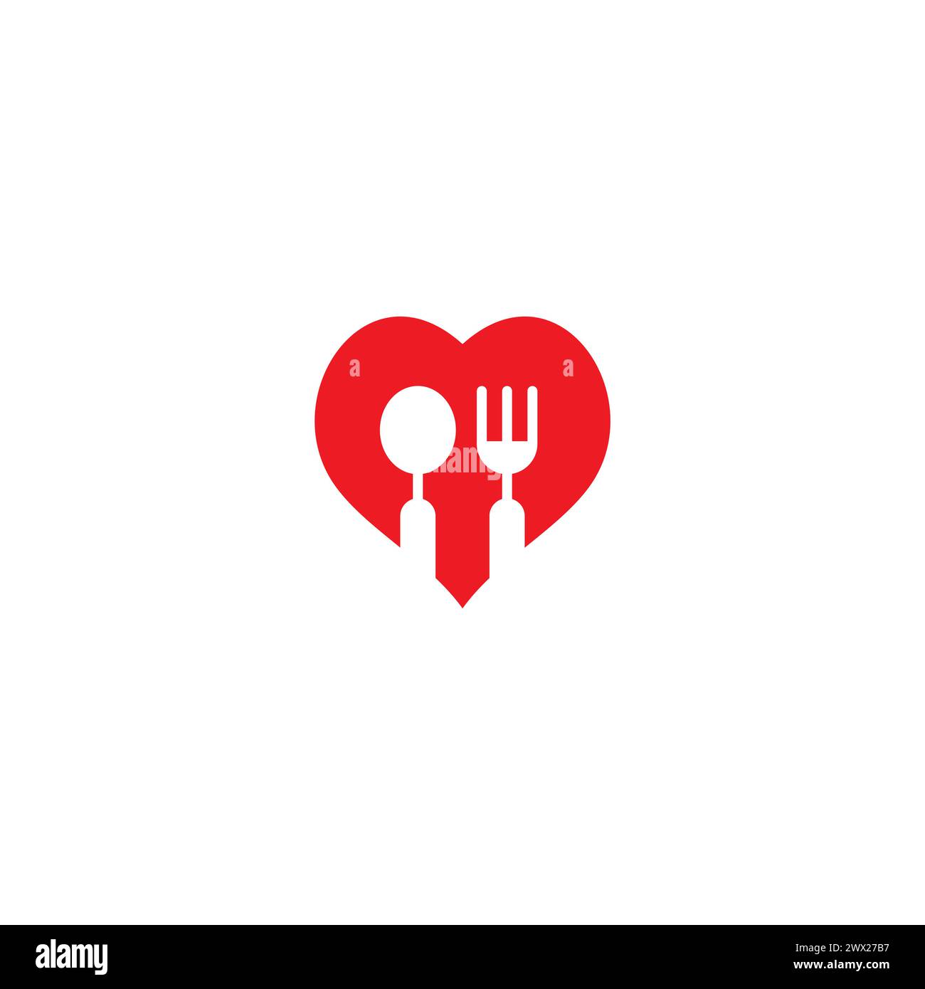 Logo de l'icône Love Food. Logo du restaurant Illustration de Vecteur