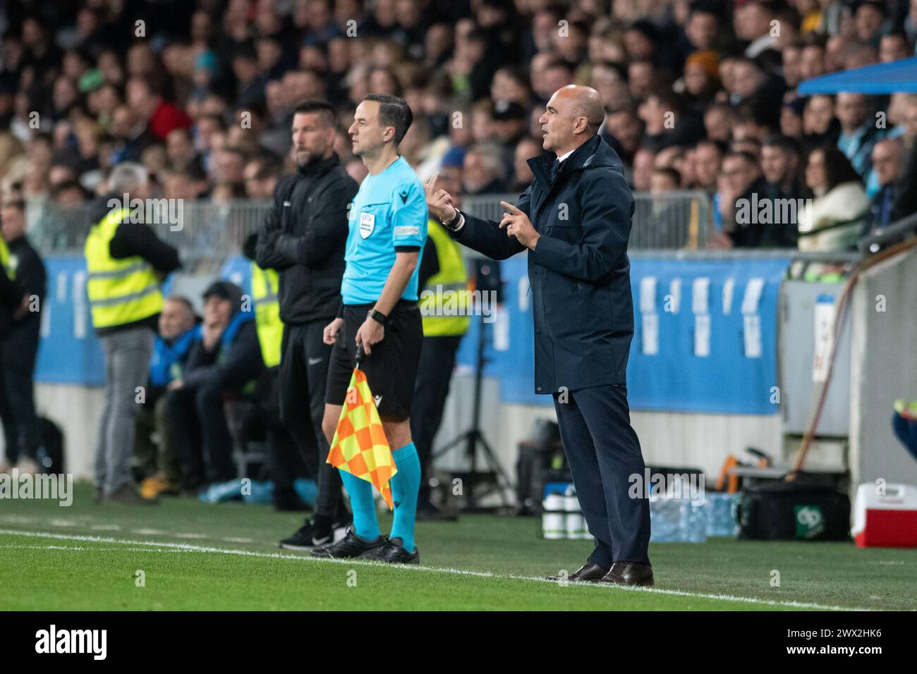 Roberto Martinez, entraîneur-chef du Portugal en action lors du match amical international entre la Slovénie et le Portugal au stade Stozice. Résultat final Slovénie 2:0 Portugal. (Photo de Milos Vujinovic / SOPA images/SIPA USA) Banque D'Images