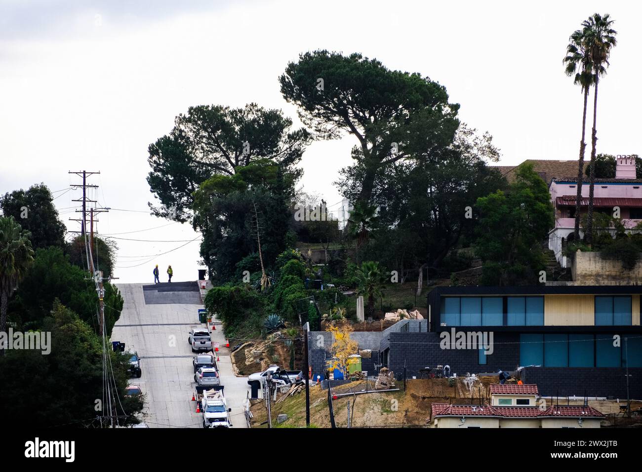 Collines dans le quartier de Silver Lake à Los Angeles, Californie, États-Unis. Banque D'Images