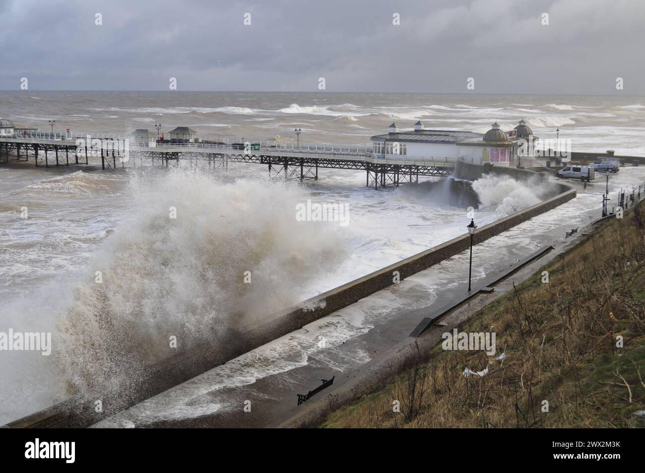Conditions orageuses à Cromer, Norfolk nord, Angleterre, Royaume-Uni. Banque D'Images