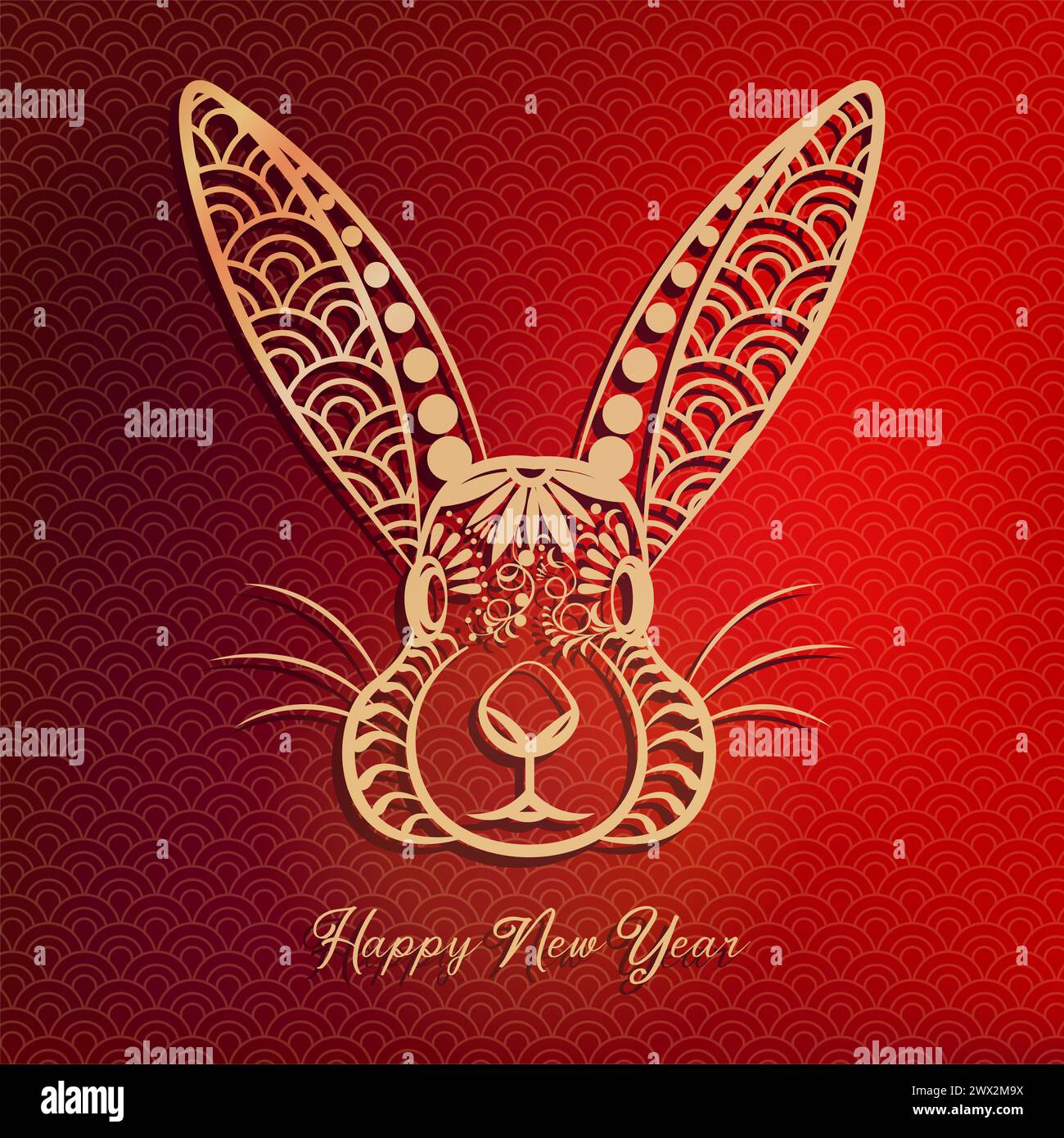 Joyeux nouvel an chinois 2023 signe du zodiaque lapin, chinois traditionnel. (Traduction : bonne année 2023, année du lapin). Banque D'Images