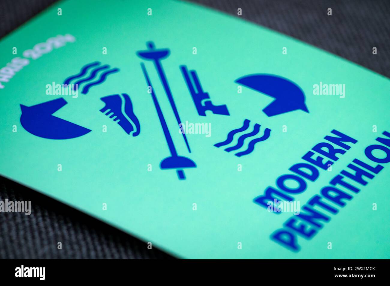 Pictogramme moderne de pentathlon pour les jeux olympiques d'été de ...