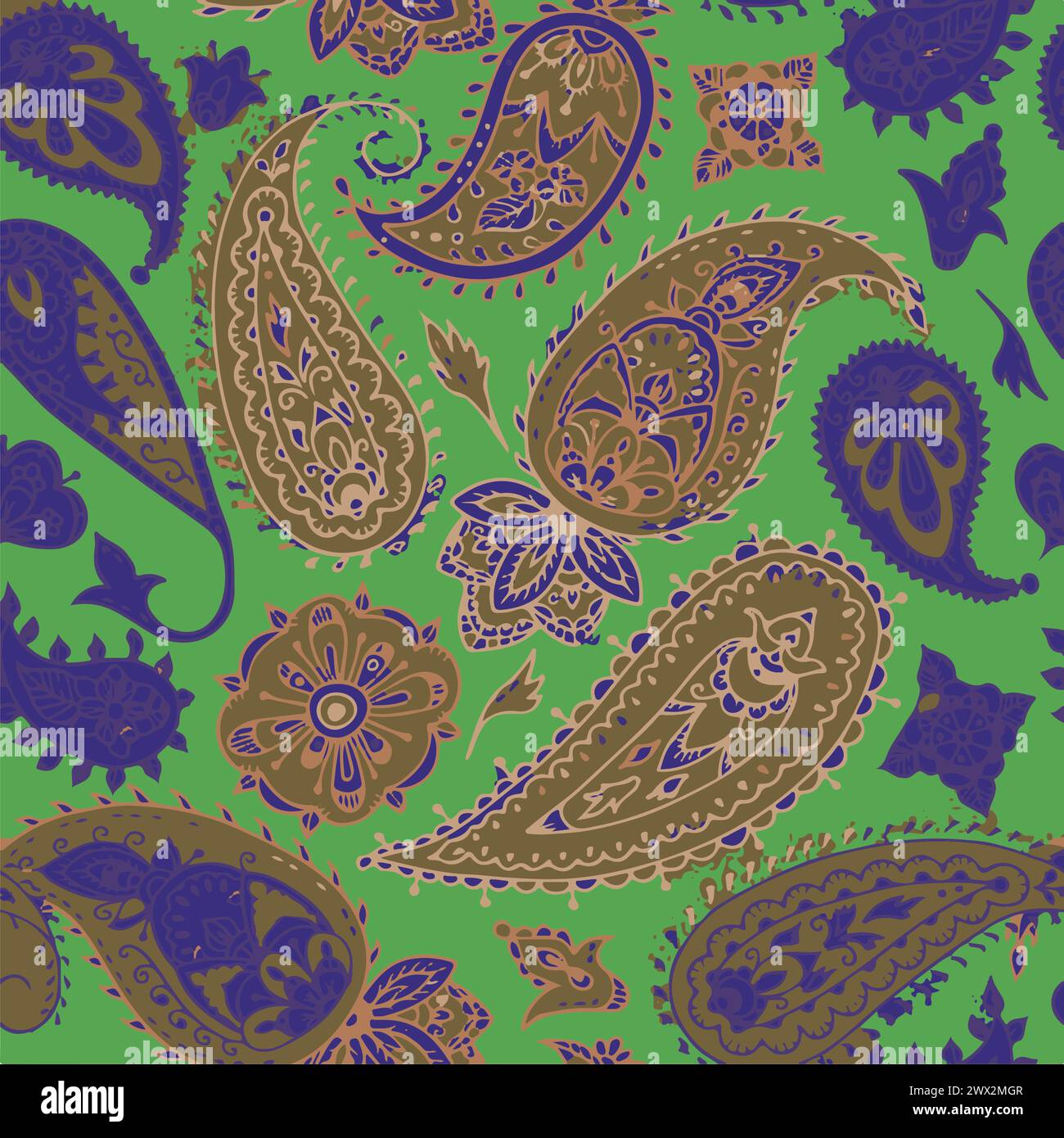 motif floral paisley traditionnel , textile Illustration de Vecteur