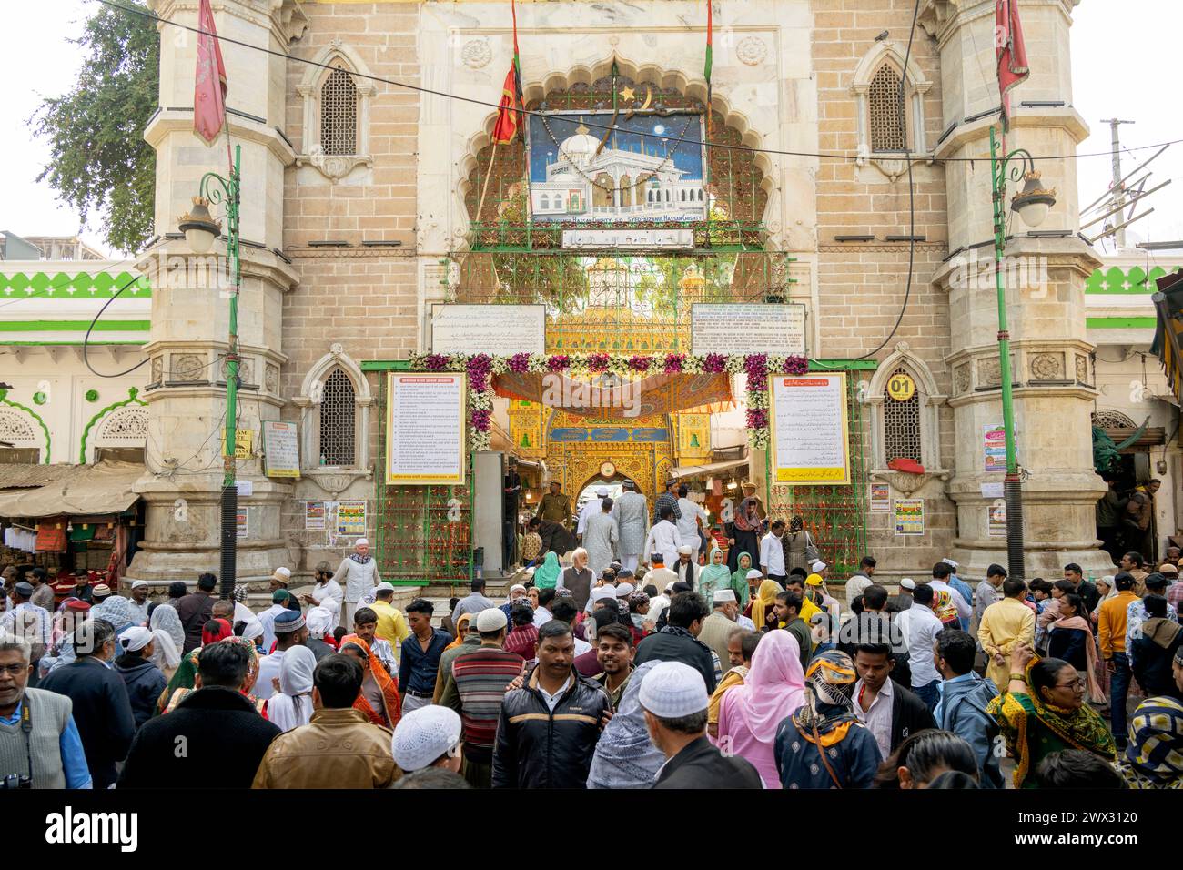 Indien, Rajasthan, Ajmer, Dargah von Khawaja. Moinuddin Chishtī, Banque D'Images