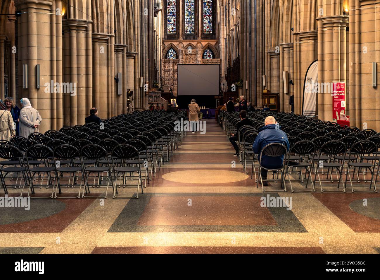 L'intérieur de la cathédrale de Truro dans le centre-ville de Truro en Cornouailles, Royaume-Uni Banque D'Images