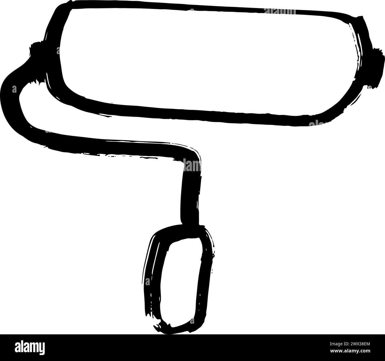 Icône rouleau de peinture grunge à sec Illustration de Vecteur