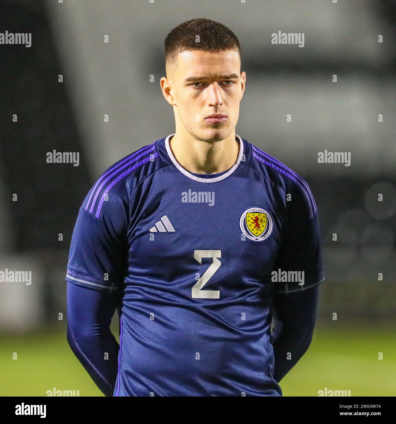 MAX JOHNSTON, joueur de football professionnel, jouant pour Scotland image prise lors de la formation de l'équipe avant les qualifications du championnat UEFA des moins de 21 ans Banque D'Images