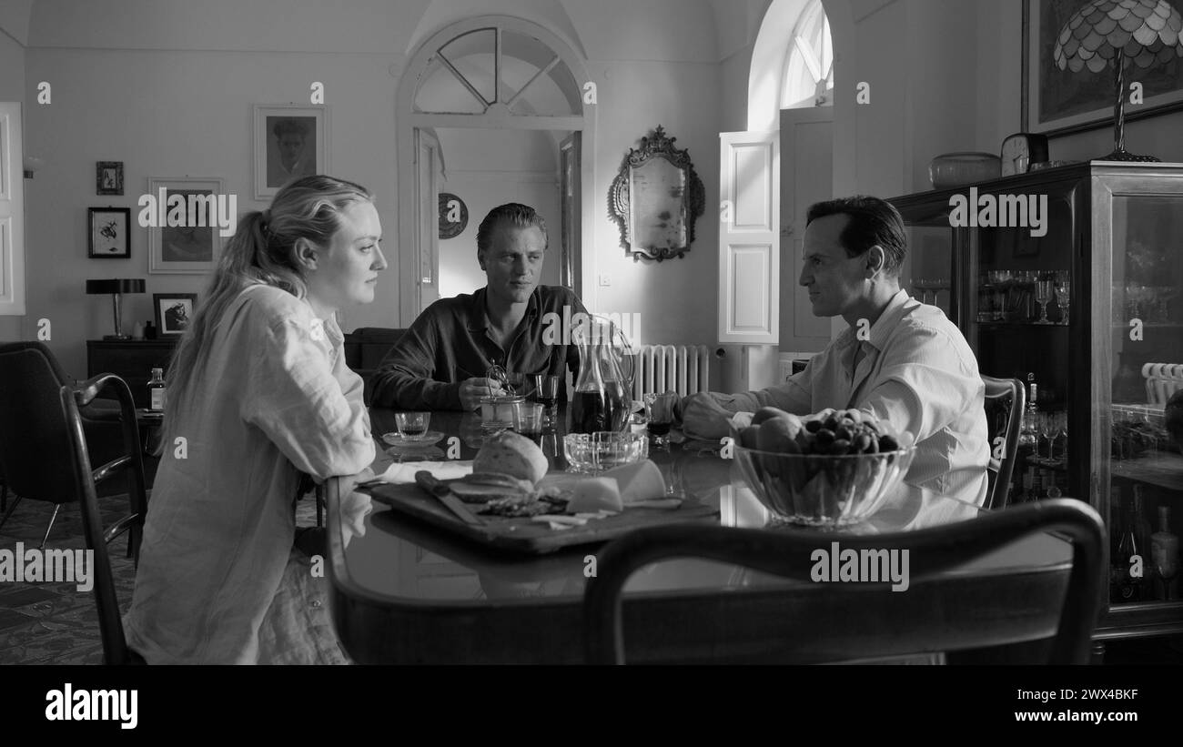 Ripley Dakota Fanning, Johnny Flynn et Andrew Scott Banque D'Images