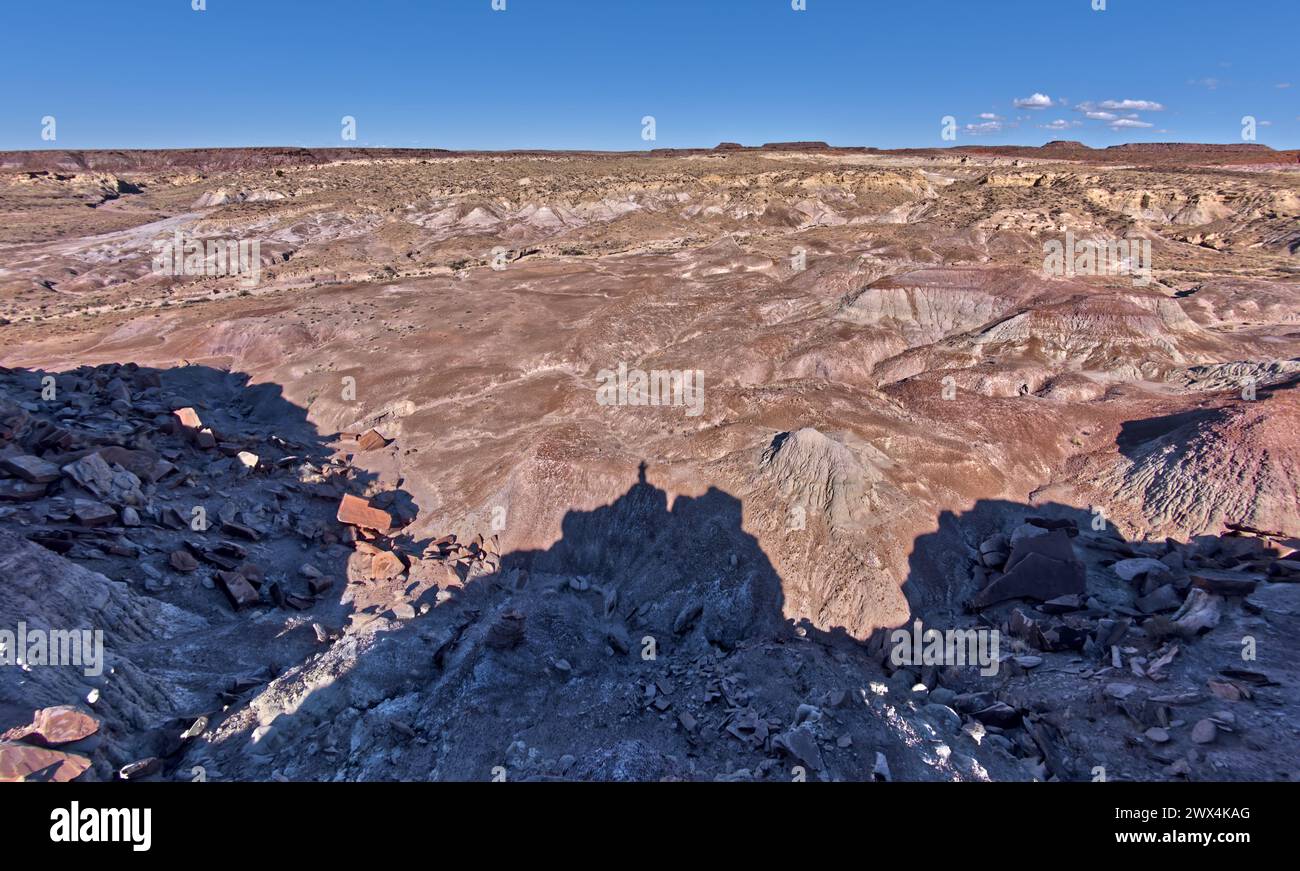 Vue de Hamilili point au loin d'a mesa à l'extrémité sud du parc national Petrified Forest Arizona. Banque D'Images