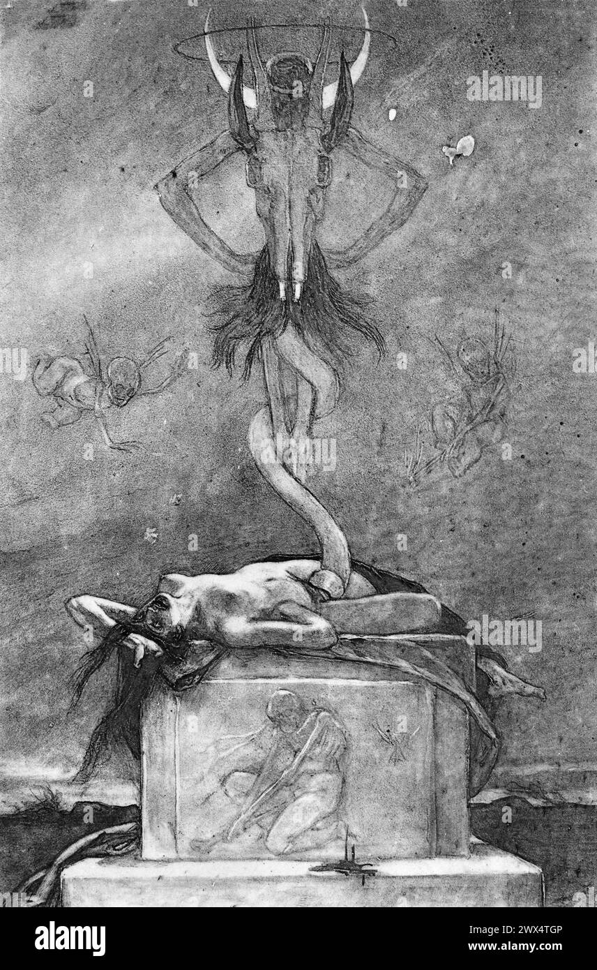 The sacrifice (vers 1882) gravure sur sol mou, reproduite en héliogravure (27,6 x 20,3 cm) Metropolitan Museum of Art, New York Félicien ROPS Banque D'Images