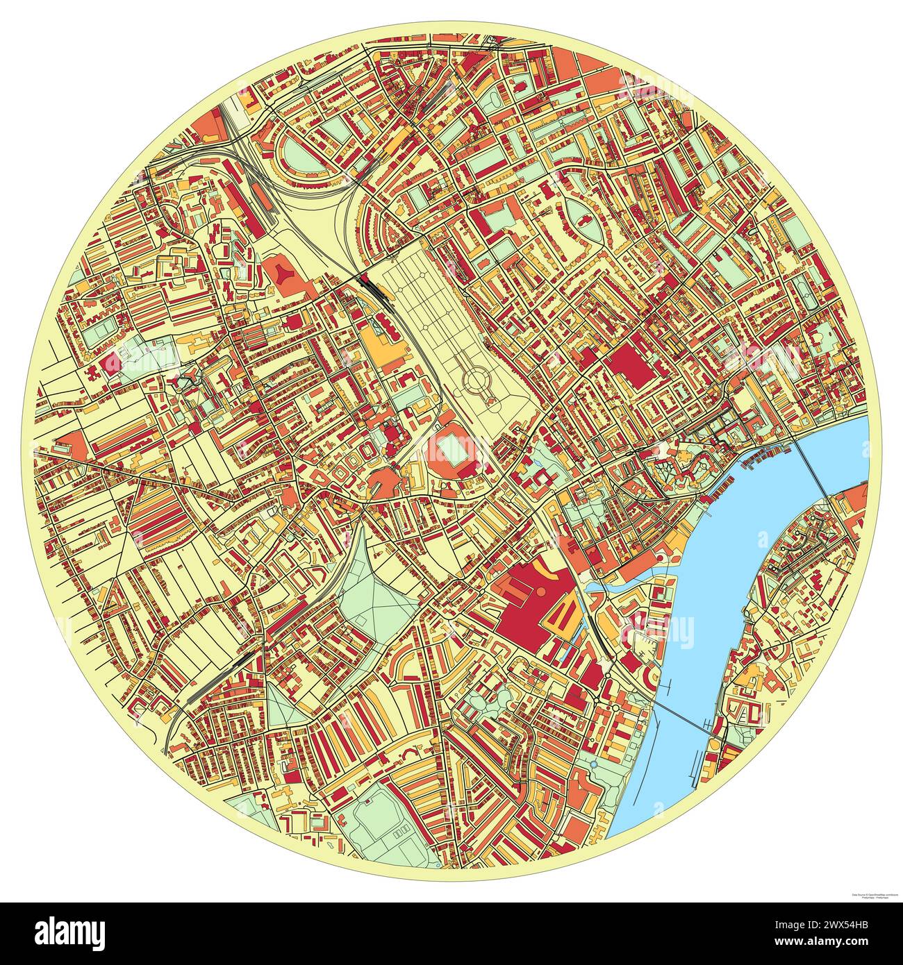 Affiche cartographique du stade Stamford Bridge, Chelsea, Londres Illustration de Vecteur