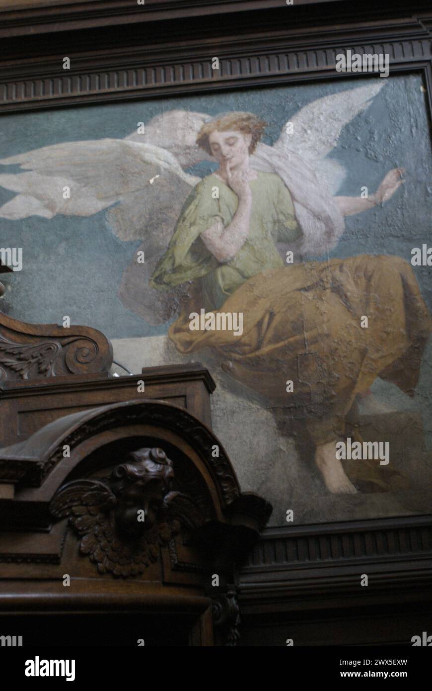 L'église Saint-Étienne-du-Mont est une église située sur la montagne Sainte-Geneviève, dans le 5e arrondissement de Paris, à proximité du lycée Henri- Banque D'Images