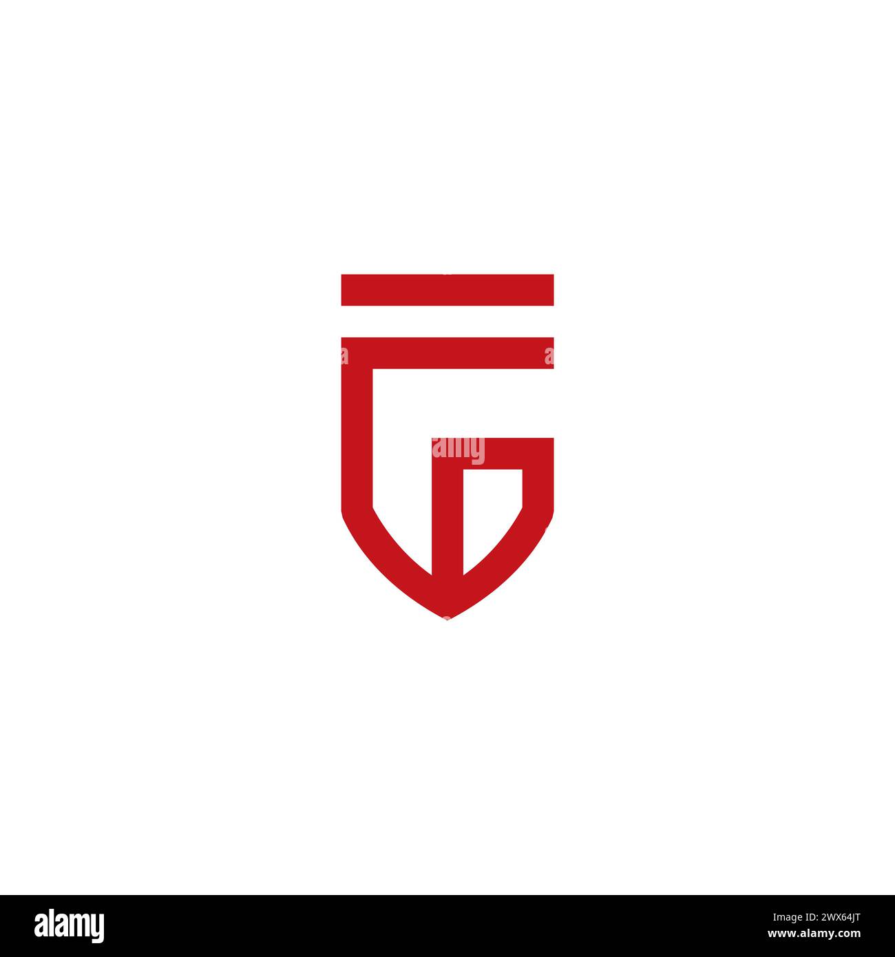 Logo G Shield Design simple avec couleur rouge. G icône Illustration de Vecteur