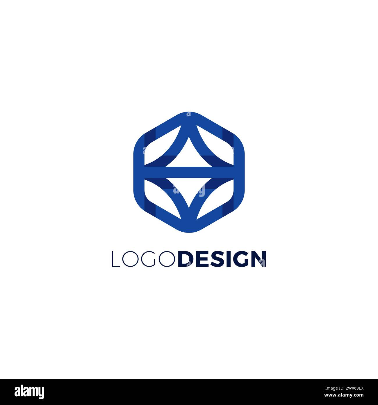 Logo hexagonal simple. Illustration vectorielle hexagonale Illustration de Vecteur