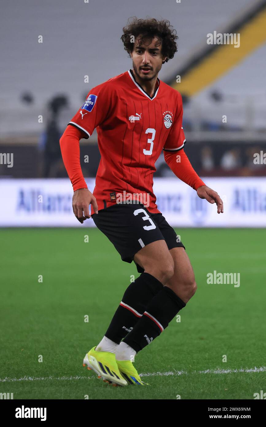 LE CAIRE, ÉGYPTE - MARS 26 : Mohamed Hany, égyptien, lors du match de la FIFA Series 2024 Égypte opposant la Croatie à l'Égypte au nouveau stade de la capitale administrative Banque D'Images