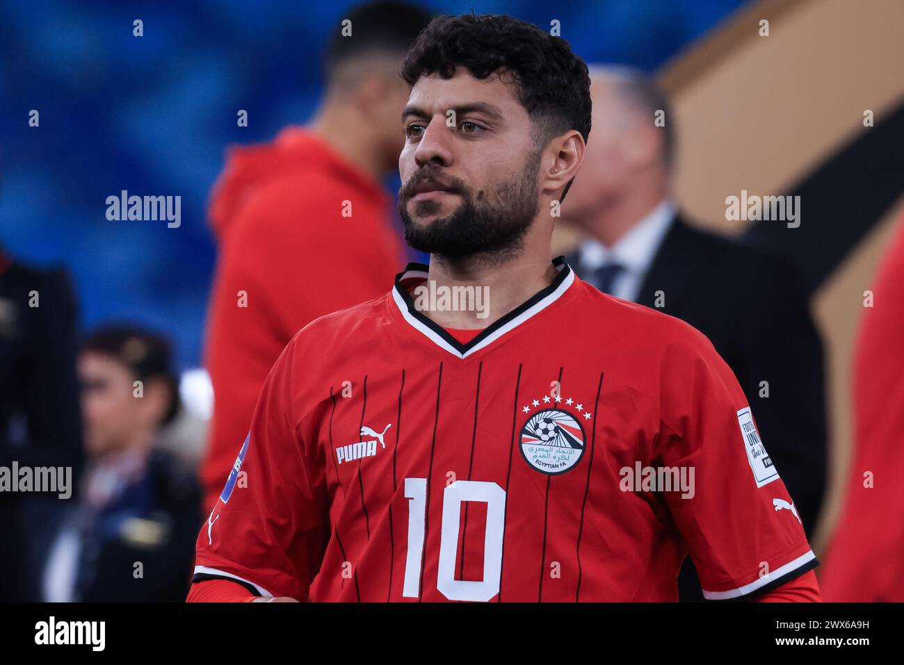 LE CAIRE, ÉGYPTE - MARS 26 : Mostafa Shalaby, de l'Égypte, lors du match de la FIFA Series 2024 Égypte opposant la Croatie à l'Égypte au New administrative Capital Stad Banque D'Images