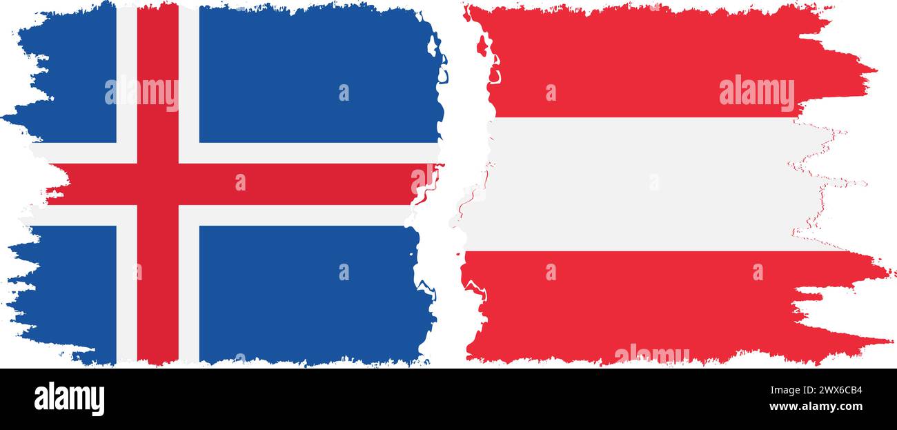 Connexion des drapeaux grunge Autriche et Islande, vecteur Illustration de Vecteur