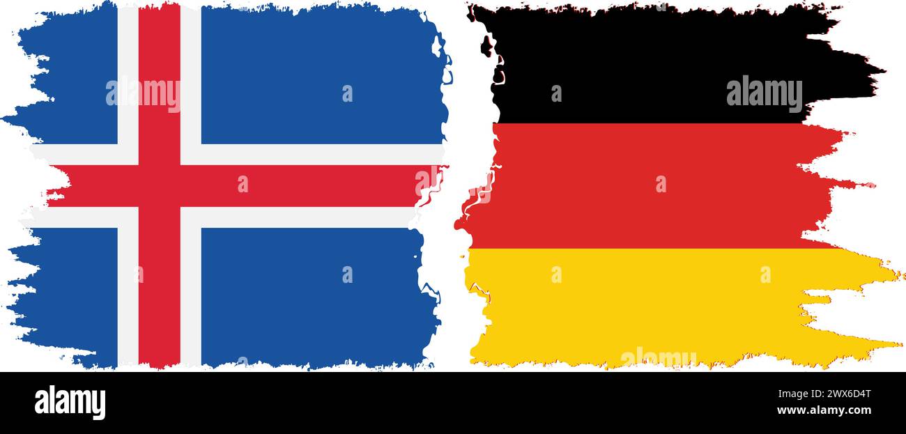 Connexion des drapeaux grunge de l'Allemagne et de l'Islande, vecteur Illustration de Vecteur