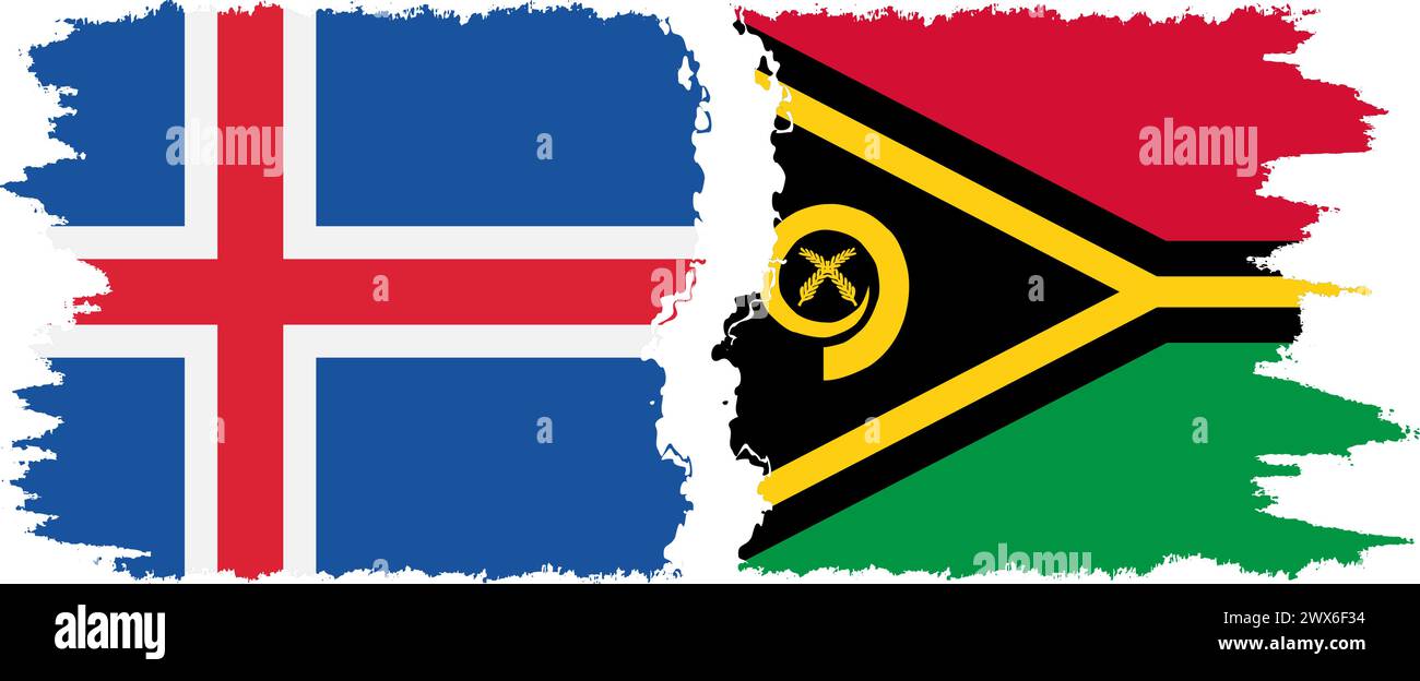 Vanuatu et Islande grunge drapeaux connexion, vecteur Illustration de Vecteur
