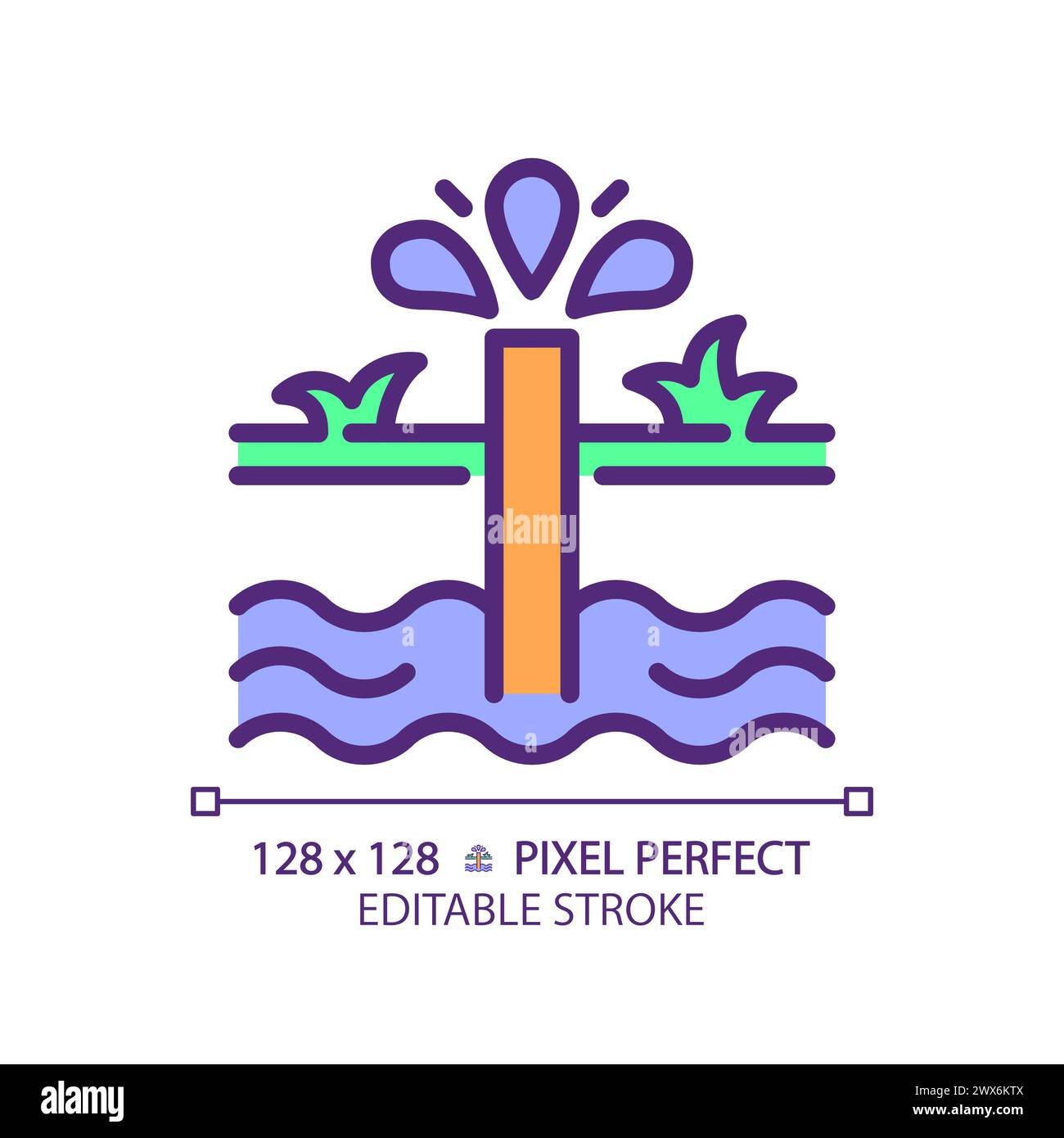 Icône de couleur RVB de l'aquifère Illustration de Vecteur