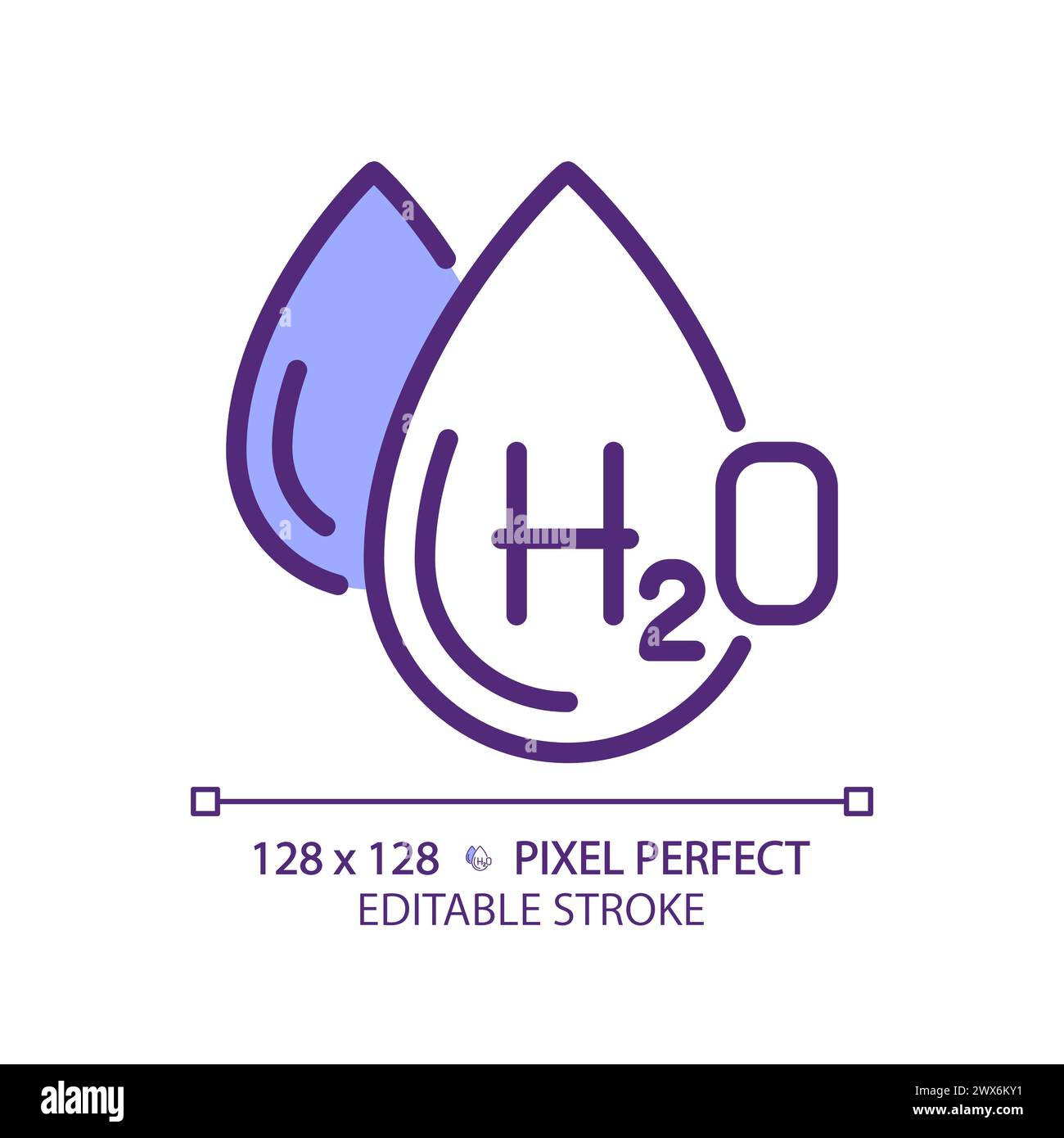 Icône de couleur H2O RVB Illustration de Vecteur