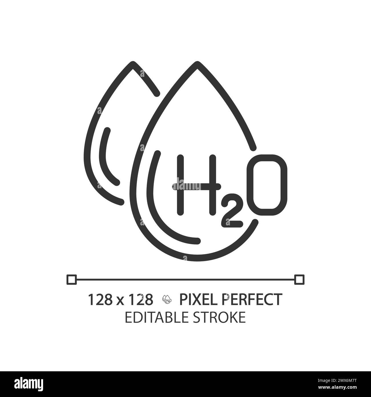 Icône linéaire H2O Illustration de Vecteur