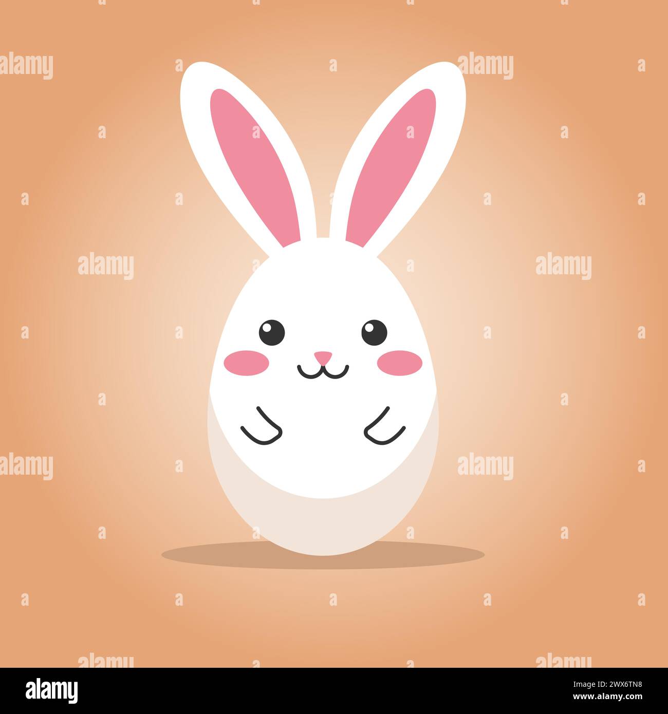 Illustration d'un lapin de Pâques en forme d'œuf.fond vectoriel de Pâques joyeuses pour carte de voeux, affiche, bannière. Illustration de Vecteur