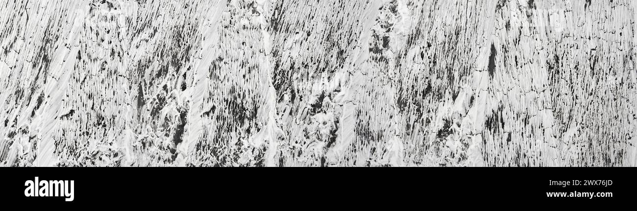 Motif noir et blanc - peinture blanche sur verre Banque D'Images