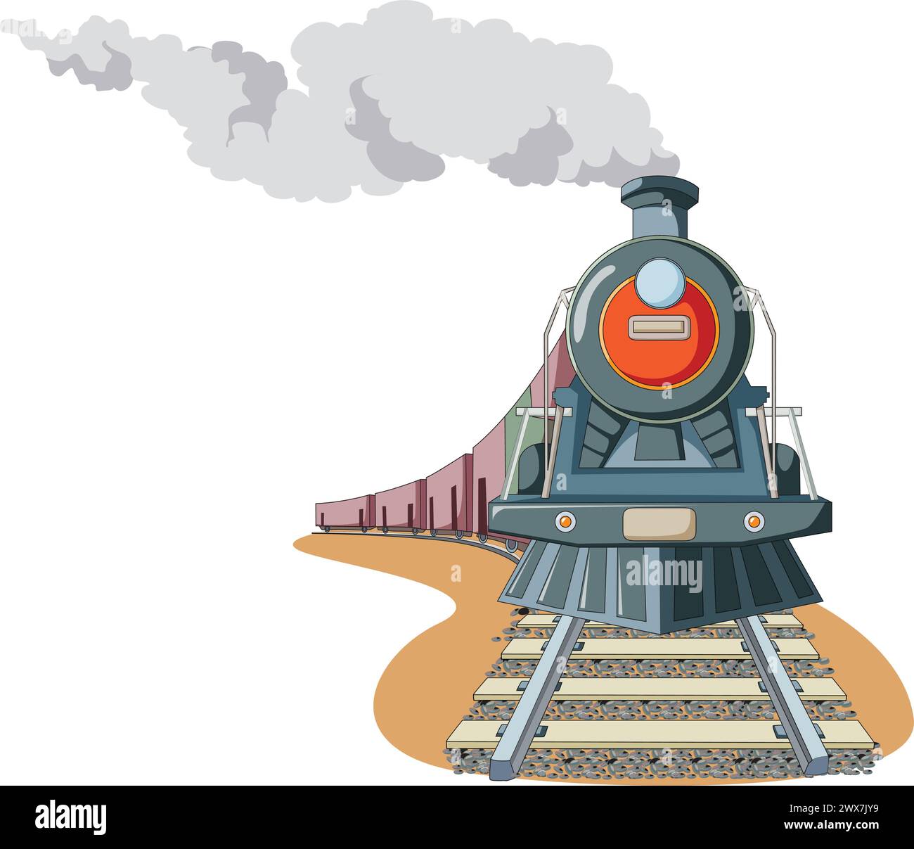 Vecteur de dessin animé de train de vapeur Illustration de Vecteur