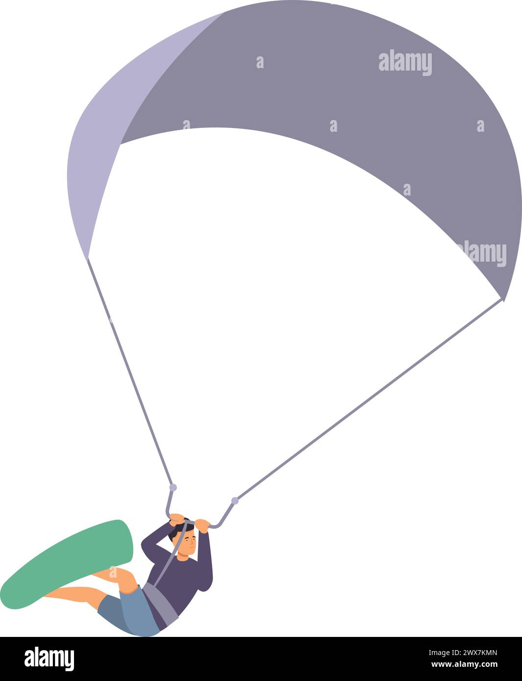 Vecteur de dessin animé d'icône de kitesurf de compétence. Équipement extrême. Action FreeStyle Illustration de Vecteur