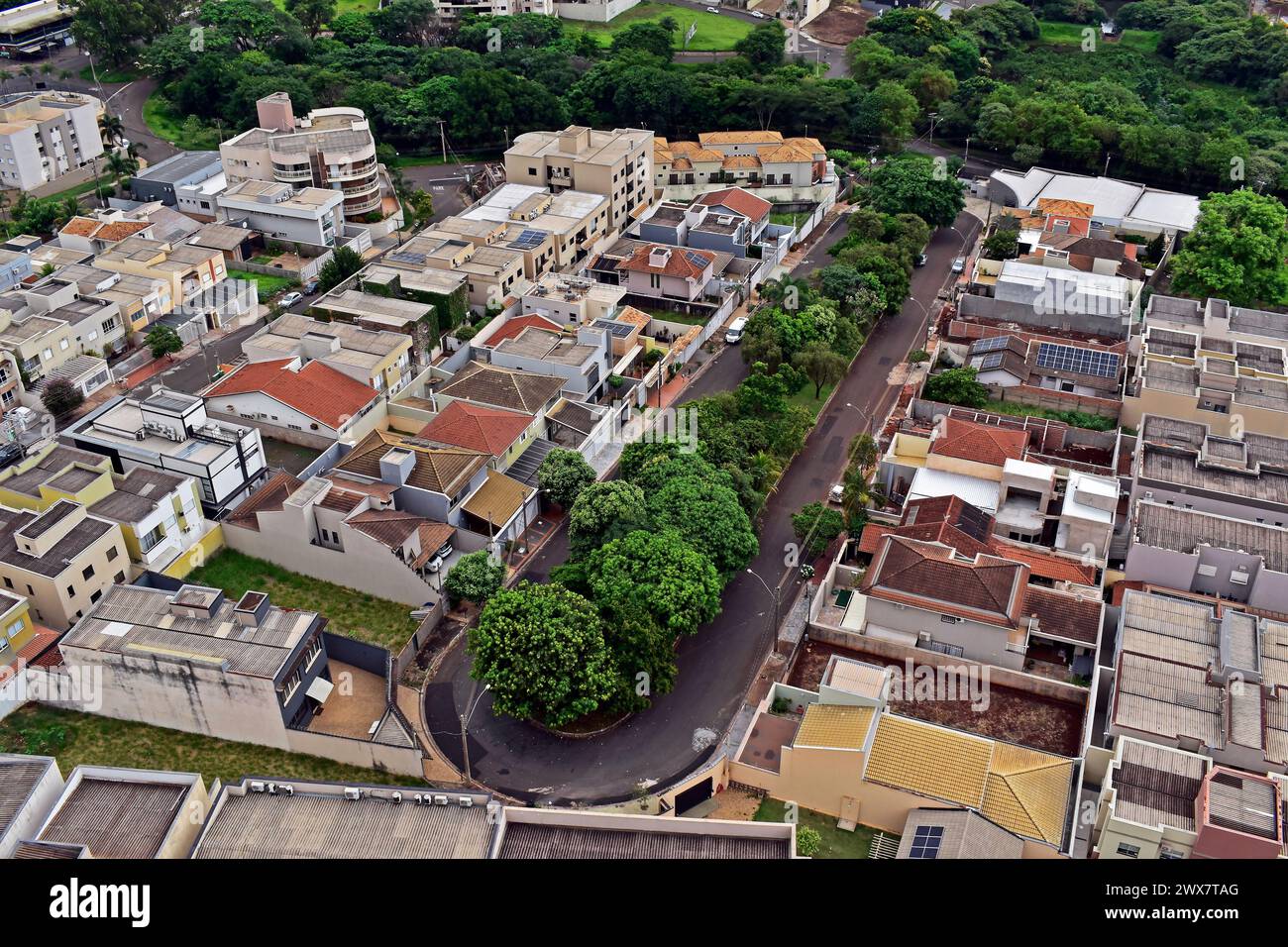 Vue aérienne du quartier Jardim Botanico à Ribeirao Preto, Sao Paulo, Brésil Banque D'Images