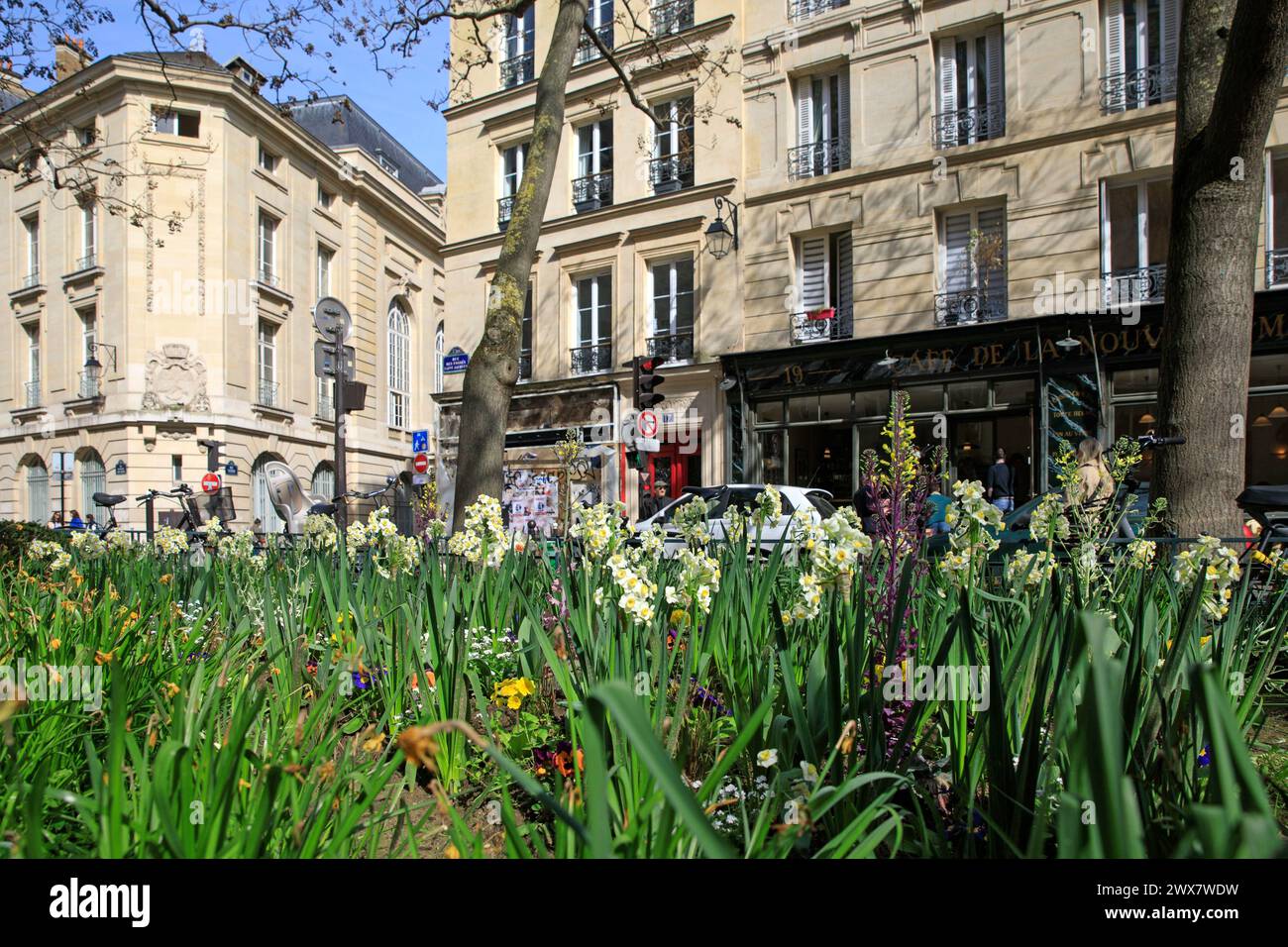 France, région Ile-de-France, 5ème arrondissement, place de l'Estrapade, lieu de tournage de la série 'Emily in Paris'. 21 mars 2024 Banque D'Images