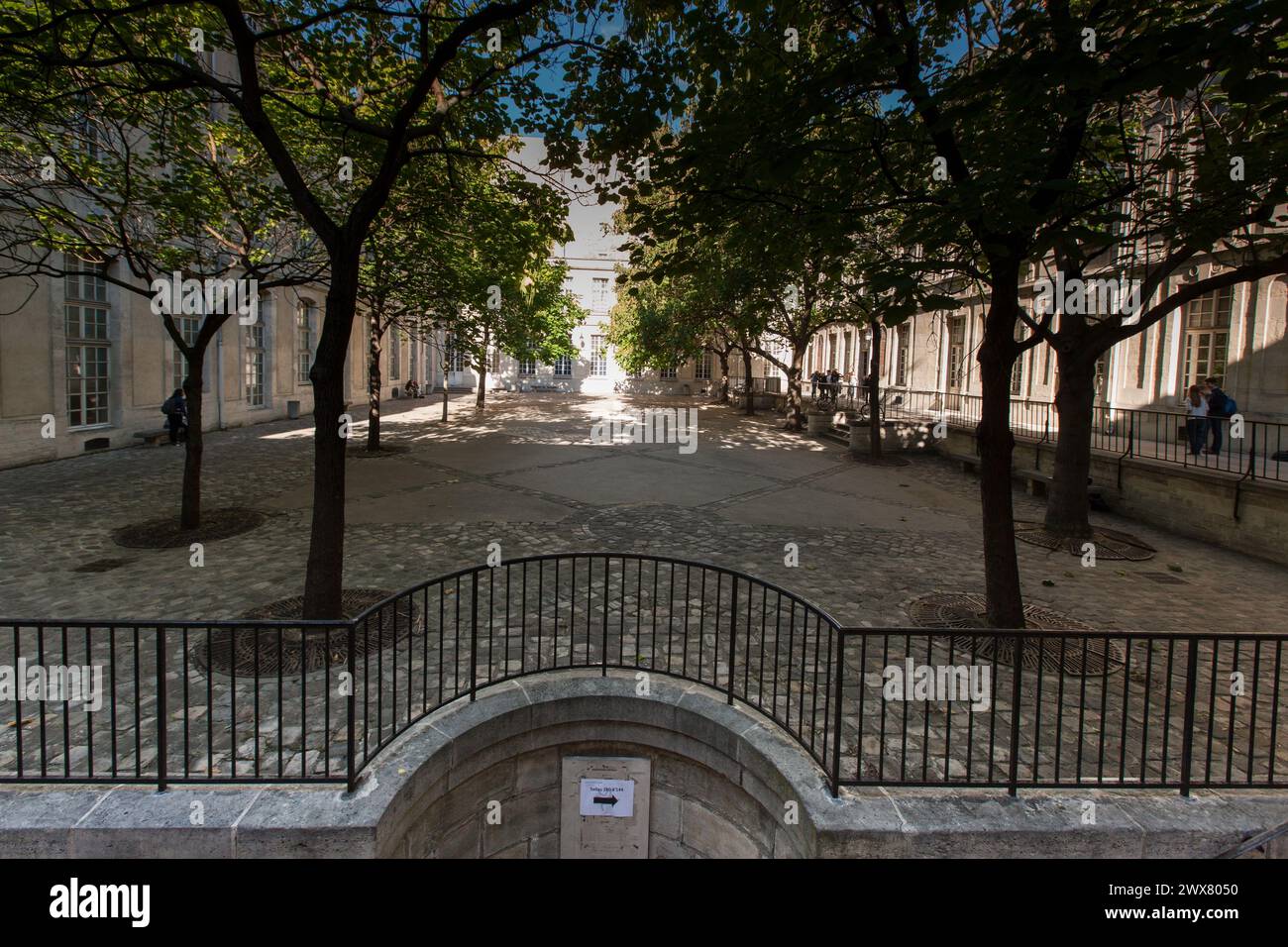 Paris, 14 rue Charlemagne, lycee Charlemagne, cour d'honneur, Banque D'Images